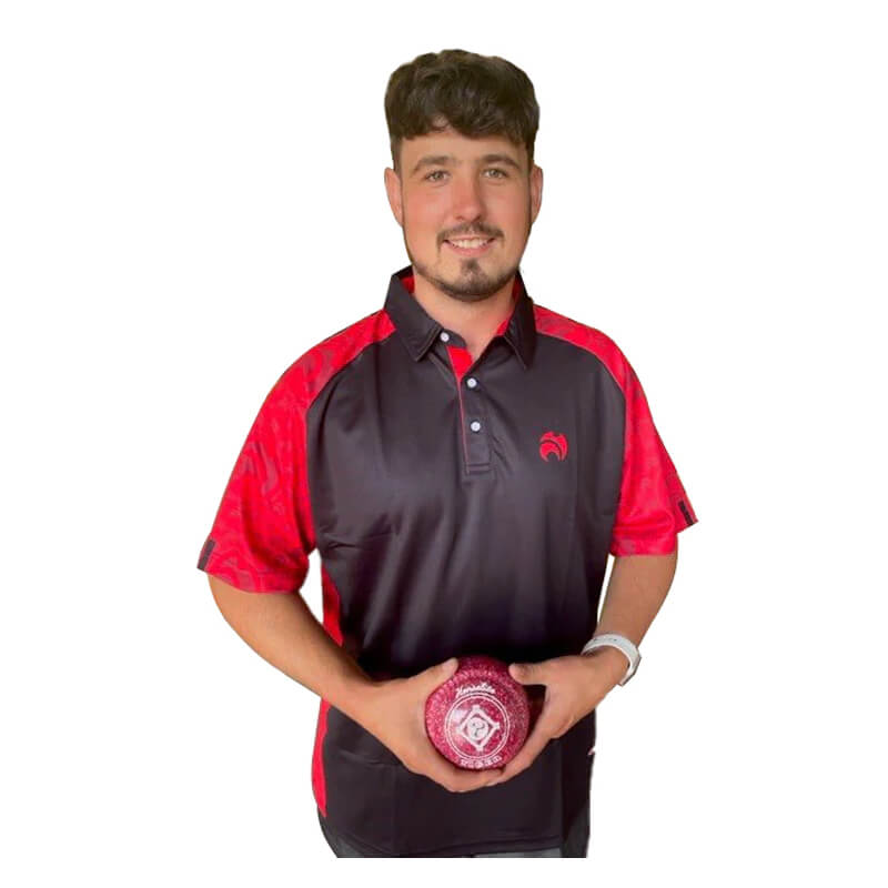 HENSELITE  LIMITED EDITION TIGER POLO SHIRT BLACK-RED