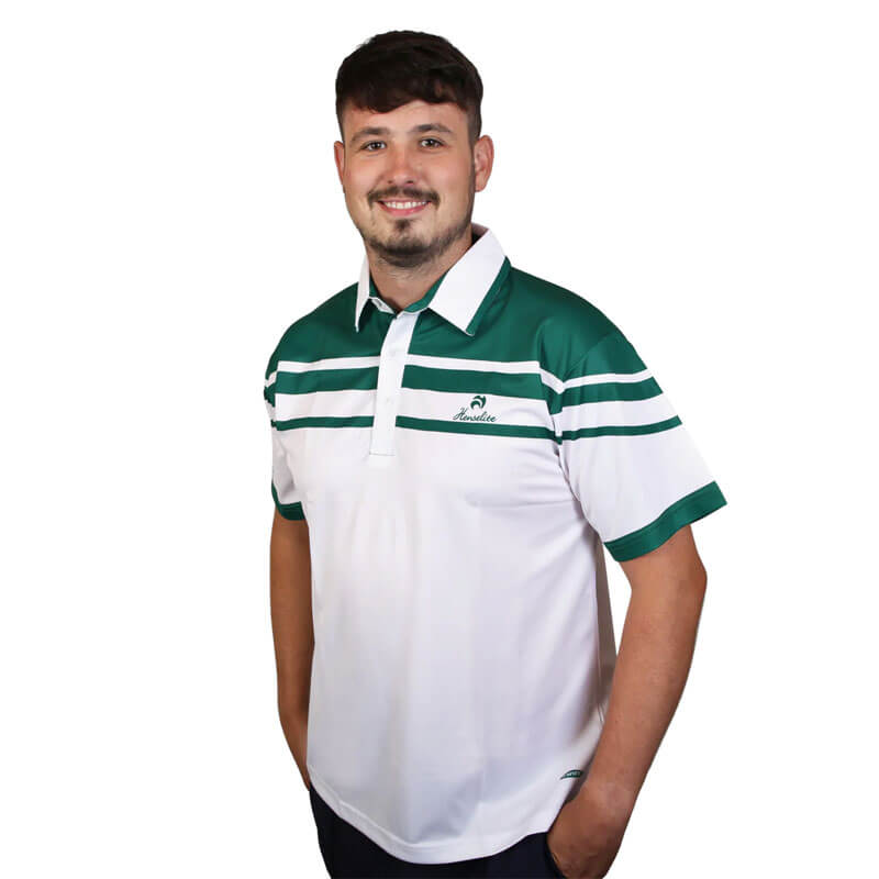Buy Henselite Style 22 Polo Shirt White-British Green