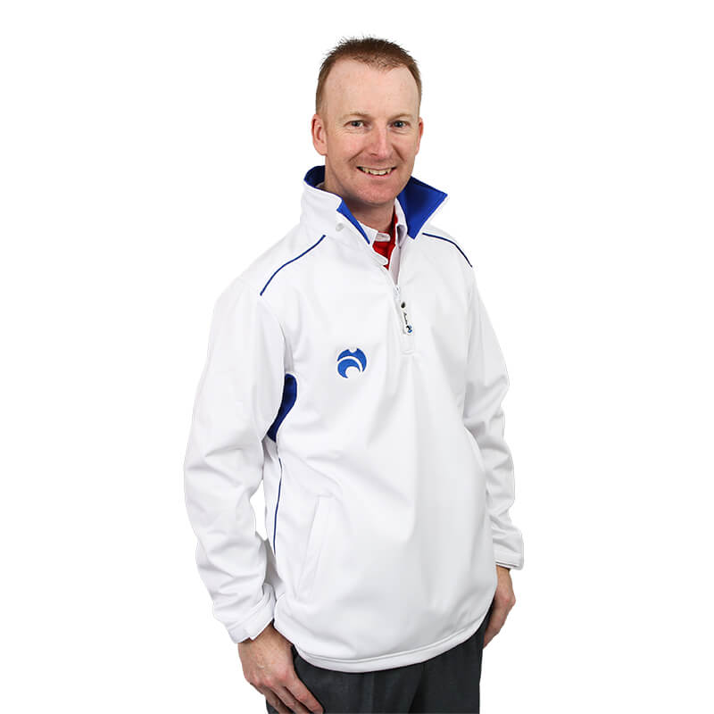 White quarter deals zip windbreaker