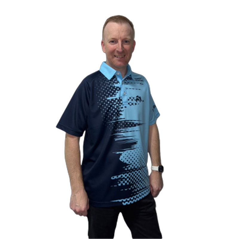 Buy Henselite Sublimated Limited Edition Polo Shirt Navy Powder Blue